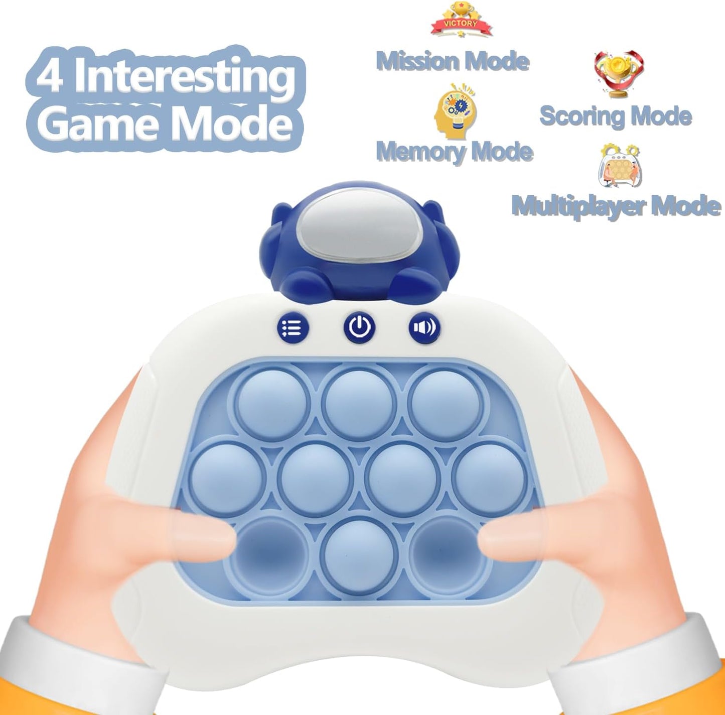 Quick Push Pop Game Fidget Toys Pro for Kids Adults, Handheld Puzzle Game Machine, Squeeze Poppet Sensory Fast Push Bubble Toy,Party Game,Birthday Gitfs Astronaut