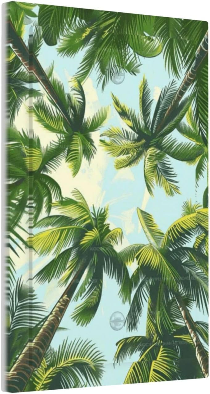 Summer Sky Coconut Palms Trees Green Plants Leaf Light Switch Cover Plate 1 Gang No Device Blank Electrical Wall Plates Faceplate Decorative Switch Plate for Bed Room Living Room Decor