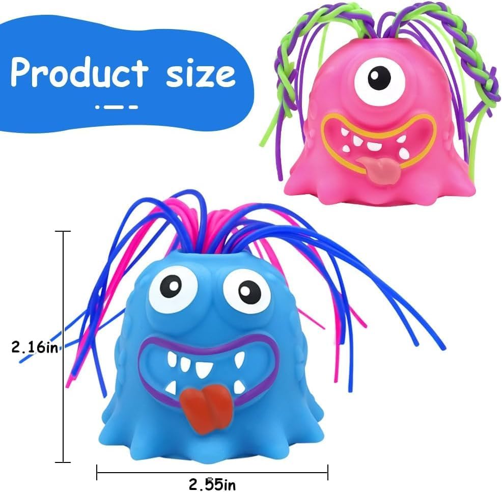 2 Pcs Sensory Toys with Autism,Stress Relief and Novelty Fidgets Toys,Different Screams Made by Hair Pulling, Hair Pulling Fidget Screaming Monster Toys for Kids Teens Adult Boys Girls