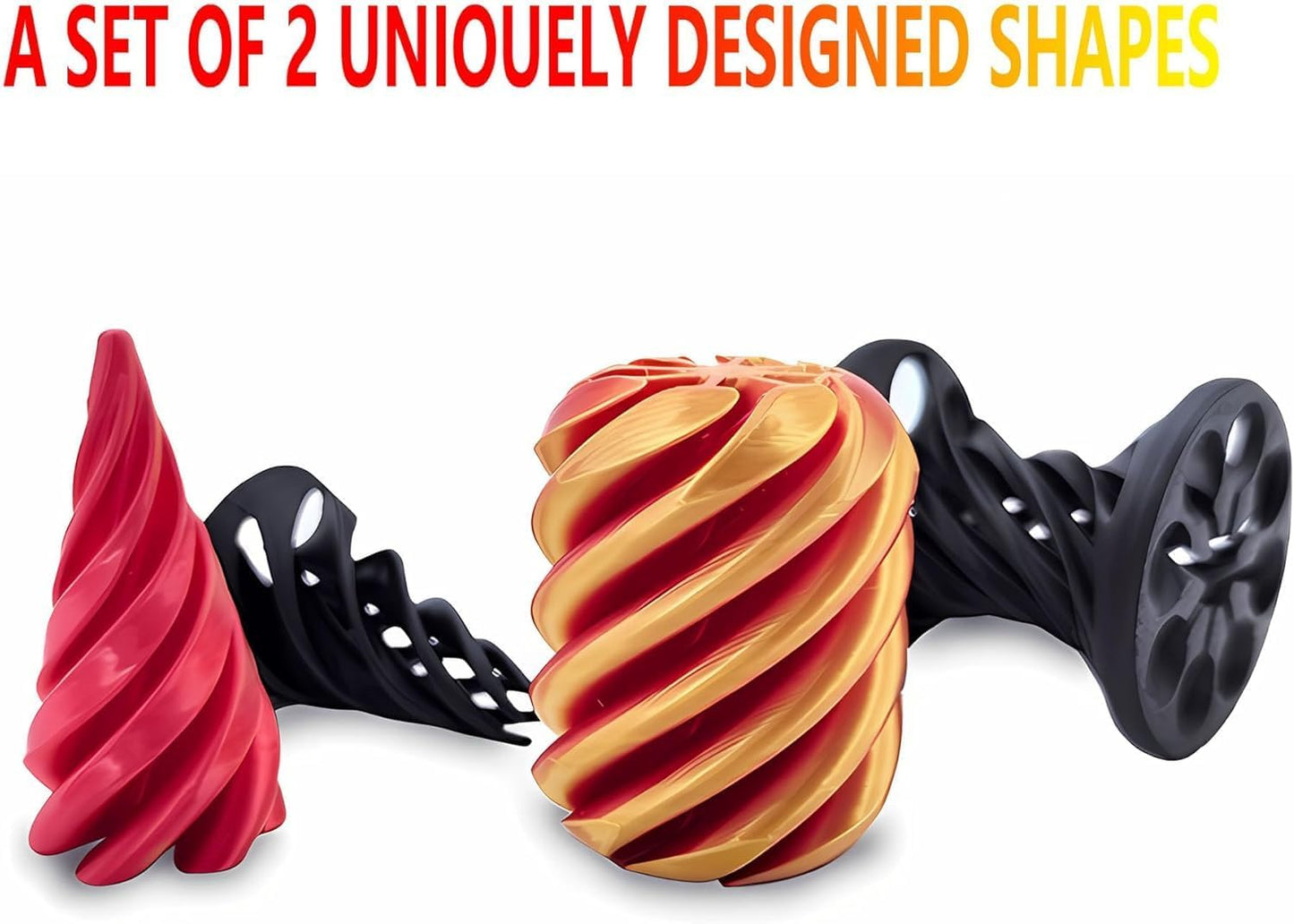 Impossible Cone, Spiral Cone Fidget Toy 3D Printed Spiral Fidget Toys Impossible Pyramid Passthrough Sculpture, Mini Cones Pass Through Pyramid Fidget Toy for Stress and Anxiety Relaxing