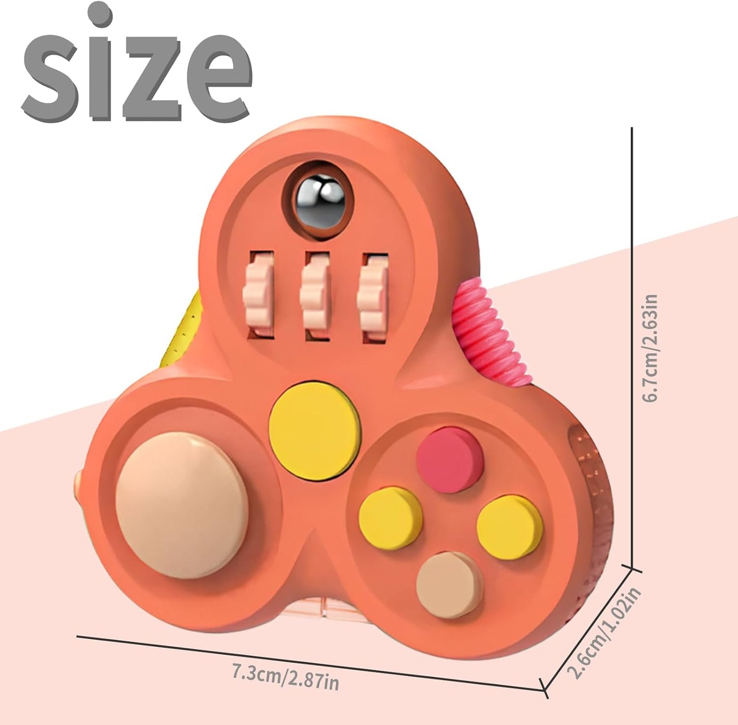 Fidget Toys Adults,Fidget Pad Fidgets,Autism Figette Cubes,Cool Fidget Clicker Controller Desk Toys,Anxiety Relief Stress ADHD Toys,Sensory Fidget Cubes Gifts for Kids Teens Boys(Orange)