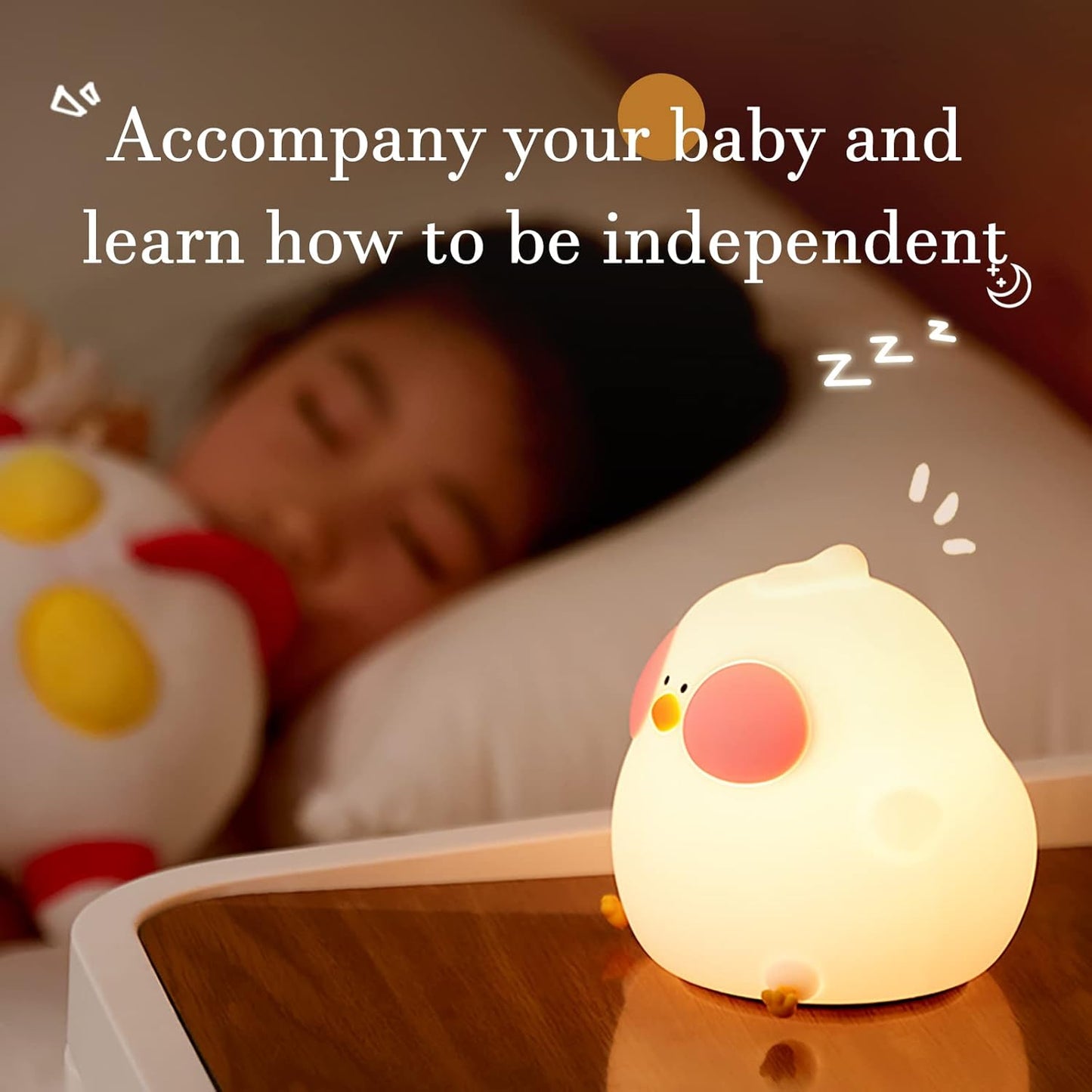 Cute Duck Lamp, LED Squishy Animal Novelty Night Light, Rechargeable Touch Kawaii Lamp for Kids, Nursery Room Decor