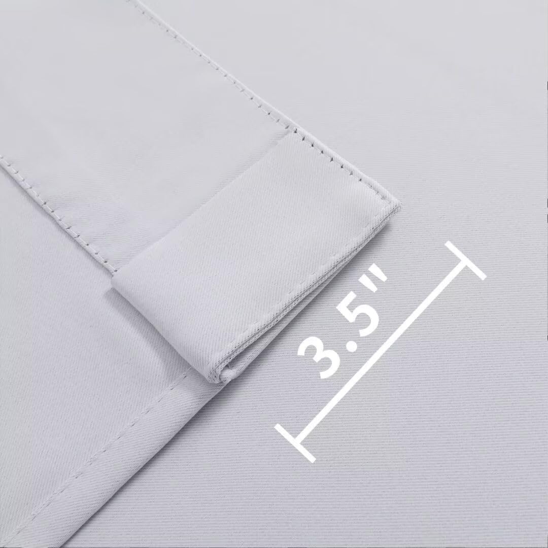 Joydeco 84 Inch 60% Blackout White Curtains 2 Panels,Elegant Soft Sheer Curtains for Bedroom,Thermal Insulated Black Out Drapes for Living Room,Rod Pocket Back Tab Drapes(W37 x L84 Inch,Greyish White)