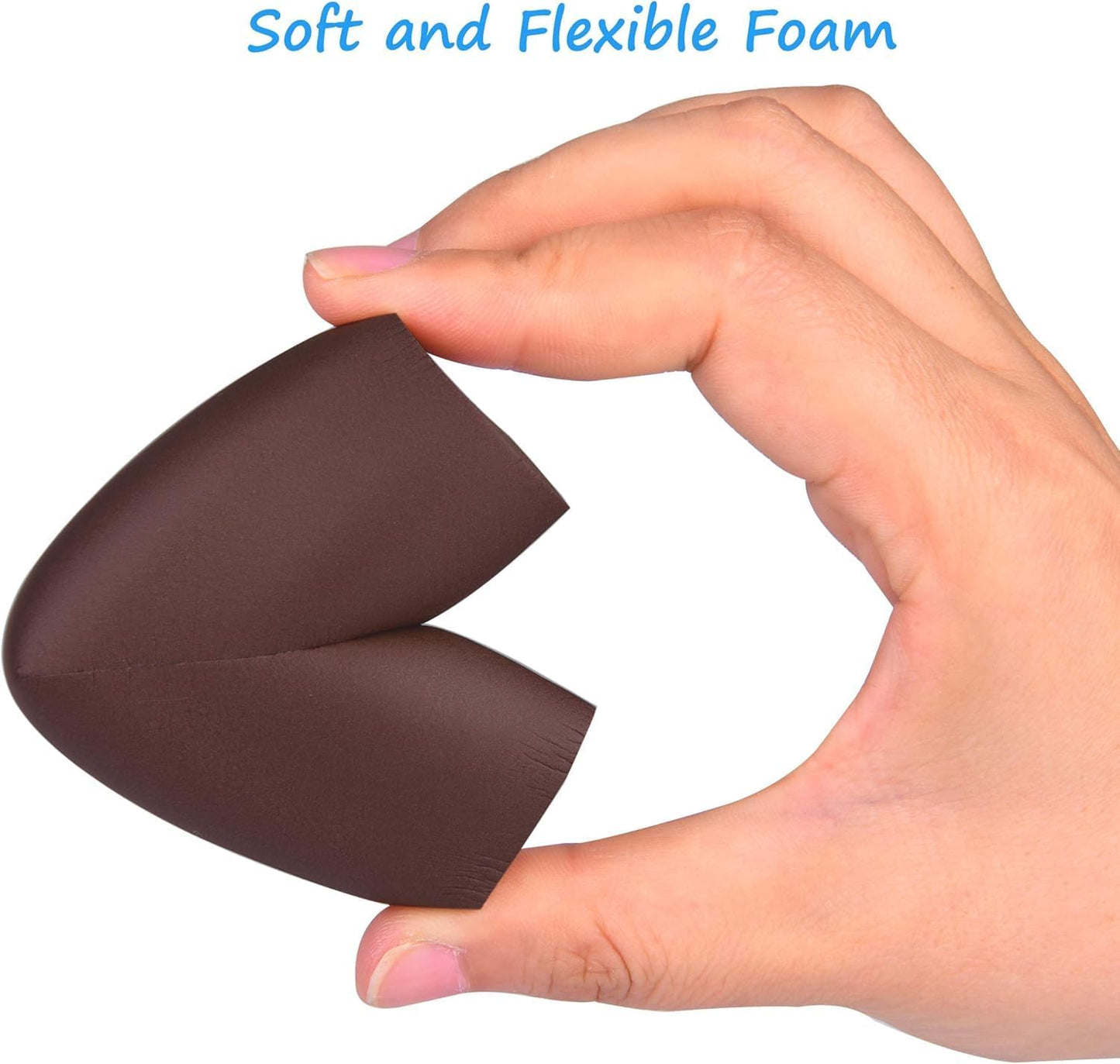 Furniture Edge 16.2ft & Corner Guards | Protective Foam Cushion | 15ft Bumper 4 Adhesive Childsafe Corners | Baby Child Proofing Foam Set and Safe for Table, Fireplace, Countertop | Brown
