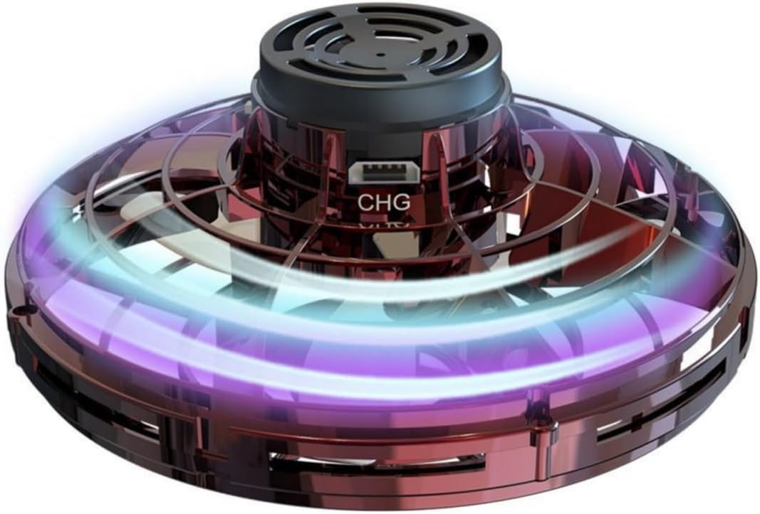 2024 New Flying Spinner Mini Drone Boomerang Cool Stuff Flying Fidget UFO Toys Exquisite Children's Toys Decompression Toy Delicate Gift Toys for Fidget Spinner Adults Cool Flying Toys (Red)