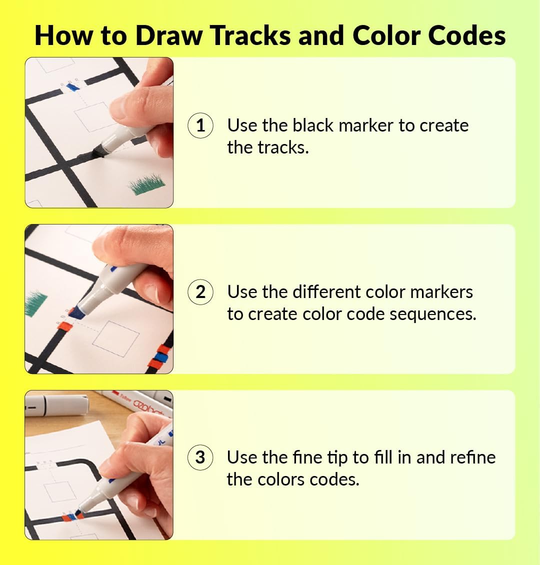 Color Coding Markers: Color Variety for Creative STEM Education, Ideal for Classroom & Home, Enhances Problem-Solving & Critical Thinking Skills, Suitable for Ages 6+, Dual-Sided, 5-Pack