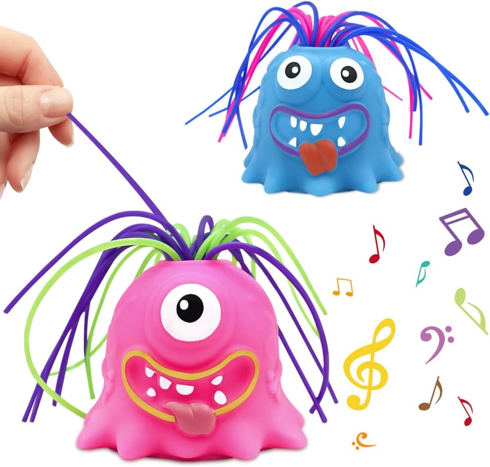 2 Pcs Sensory Toys with Autism,Stress Relief and Novelty Fidgets Toys,Different Screams Made by Hair Pulling, Hair Pulling Fidget Screaming Monster Toys for Kids Teens Adult Boys Girls