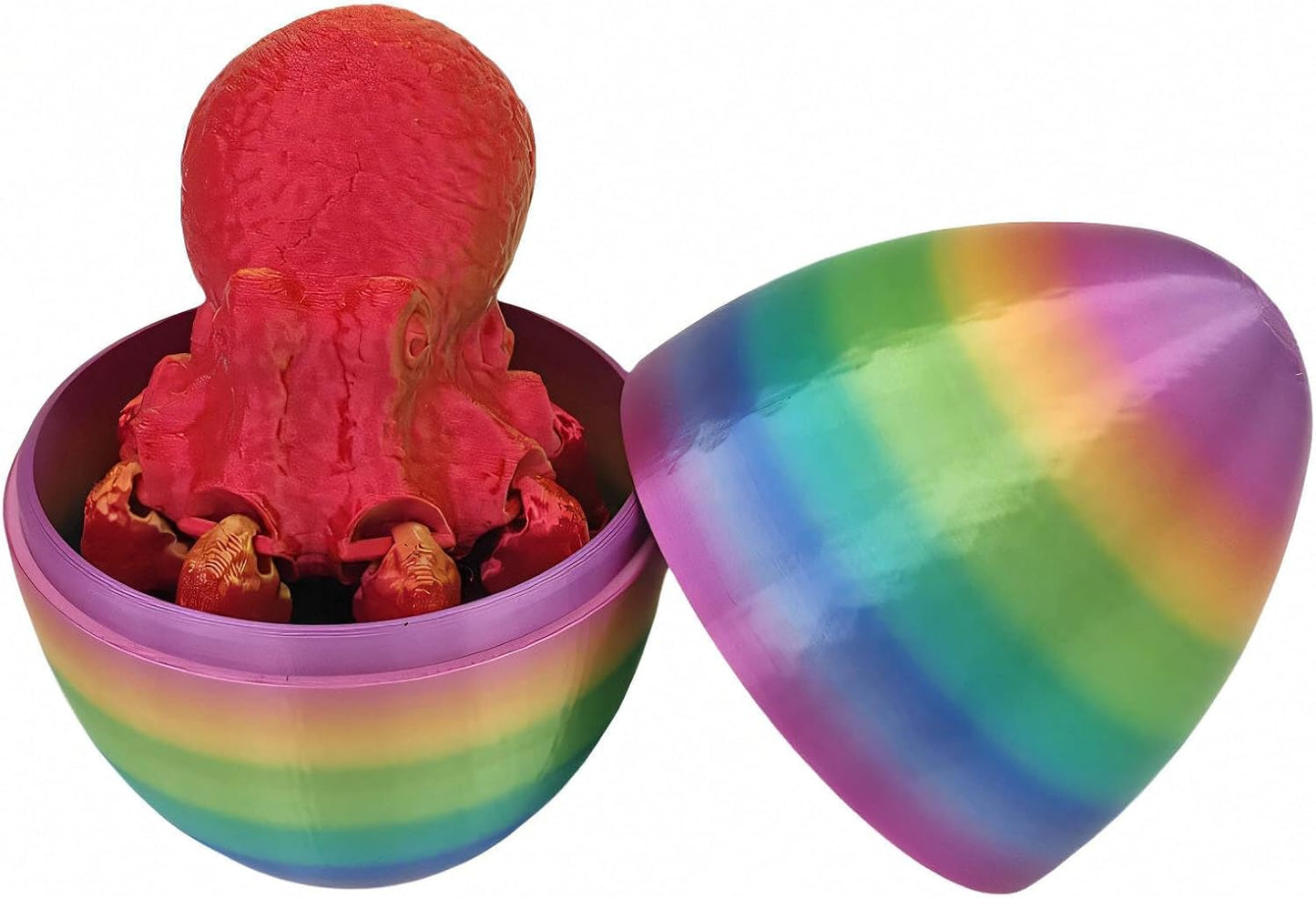 Full Articulated Octopus Crystal Octopus with Octopus Egg 3D Printed Octopus Toy in Egg,Home Office Decor Flexible Joints Home Decor Executive Desk Toys,DIY Creative Ornament Toys Home Gifts