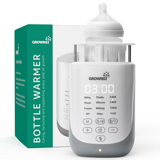GROWNSY Nutri Bottle Warmer with Innovative Auto-Lift Feature, 10-in-1 Fast Baby Bottle Warmer with Night Light, Retain Nutrients Milk Warmer for Breastmilk&Formula