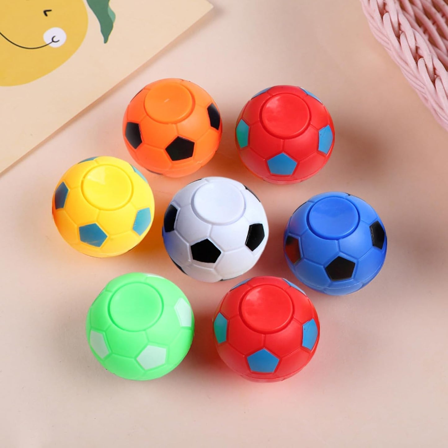 6Pcs Soccer Ball Fidget Spinners - Hand Fidget Spinner Soccer Balls,Stress Relief Football Toys Rotatable Fidget Soccer Balls,Relief Vent Toys Desk Fidget Toys(3.5/5.5cm)