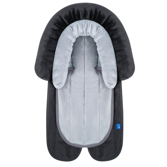 COOLBEBE New 2-in-1 Babybody Supports for Baby Newborn Infants - Extra Soft Stroller Cushion Pads Car Seat Insert, Seasons, Black