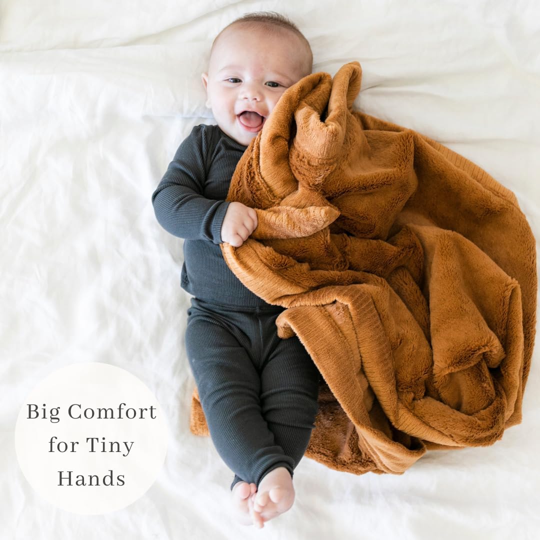 SARANONI Receiving Blankets for Babies Super Soft Boutique Quality Lush Luxury Baby Blanket (Camel, Receiving Blanket 40" x 30")