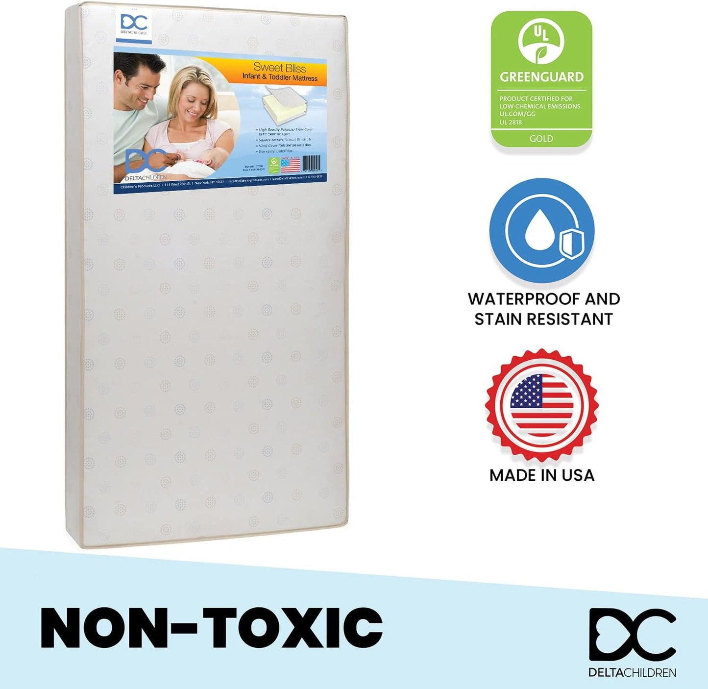 Delta Children Aerin Crib 6-Piece Baby Nursery Furniture Set–Includes: Convertible Crib, 6 Drawer Dresser, Changing Top, Crib Mattress, Sheets & Changing Pad, Rustic Grey