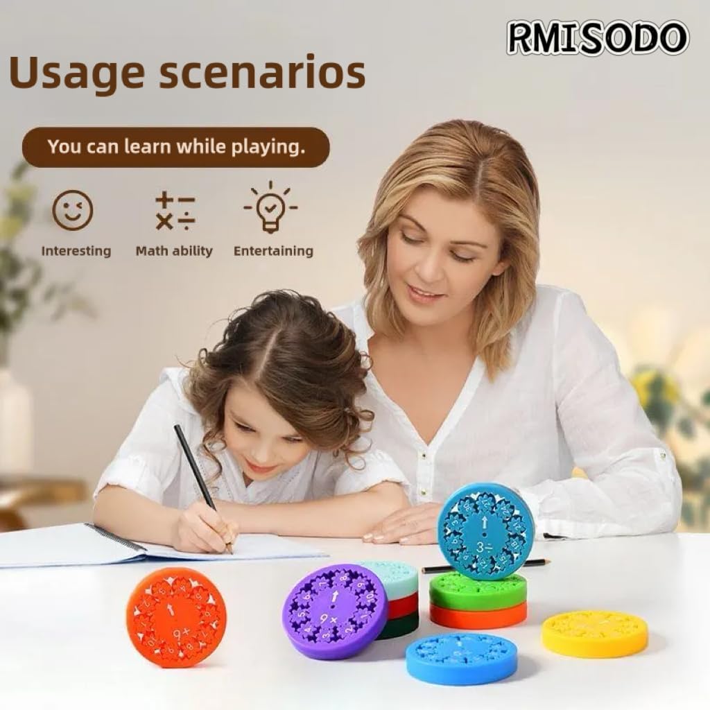 Math Fidget Spinner, Numbers Addition&Subtraction, Multiplication&Division Fidget Spinner, Fidget Learning Game Toy,Math Game for Learning & Education Toys (18Pcs(Mix))