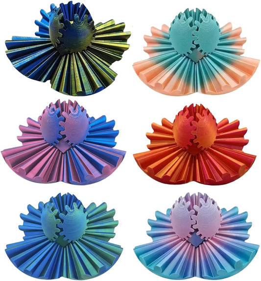 3D printed Gear Ball Cube Ball Decompression Toy Stress Ball, Gear Toys Fidget Ball, Relief Desk Decoration for Christmas Toy Gear Toy for Stress and Anxiety Relaxing (6pcs)