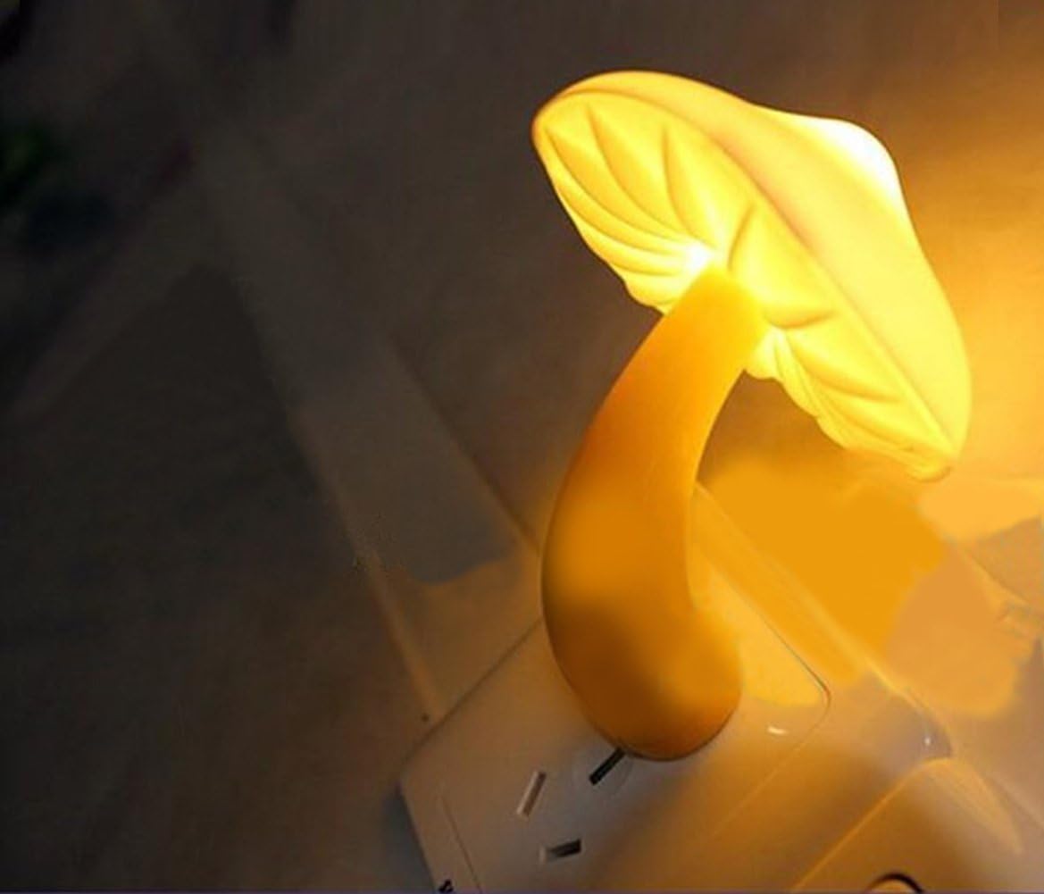 AUSAYE 4 Pack Plug in Night Light, Mushroom Light LED Nightlights for Kids, Adults, Bedroom, Bathroom,Hallway, Stairs, Kitchen Warm Yellow