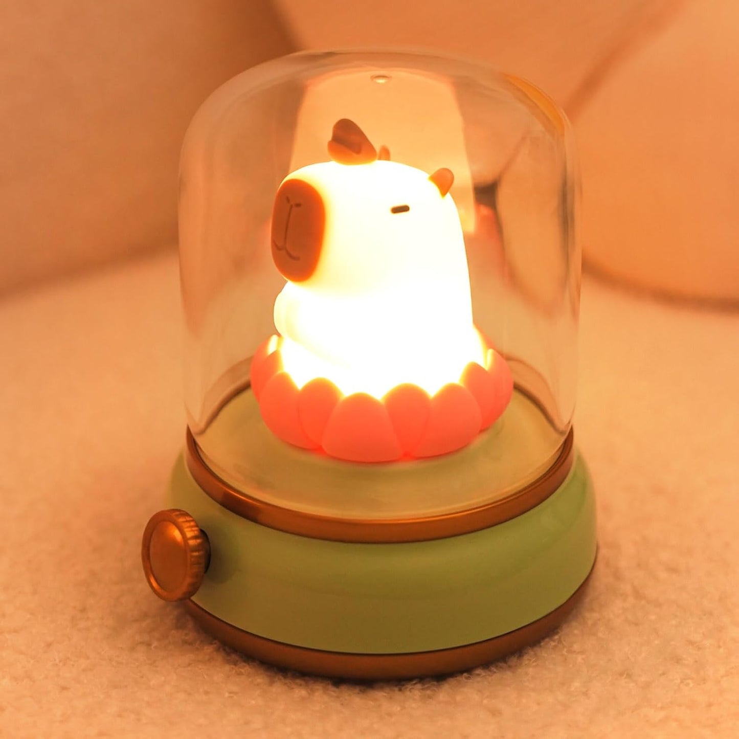Lucky Capybara Night Light, Cute Lamp and Cozy Lighting,Rotate to Adjust Brightness,Rechargeable Night Light for Kids,Capybara Gift,Cute Stuff Gifts for Children,Lucky Capybara Bring Good Luck