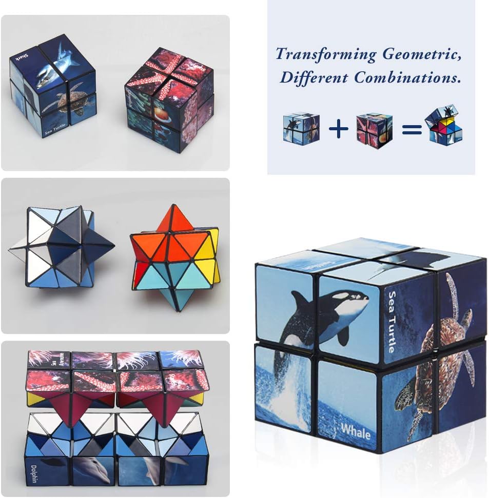 Star Cube Magic Cube Set, 2 in 1 Yoshimoto Cube for Kids and Adults, Toys for Boys and Girls Ages 8-12
