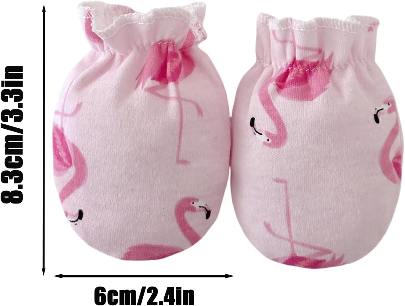 PandaEar 6 Pairs Newborn Baby No Scratch Mittens, 100% Cotton Elastic Wrist Gloves for baby Girls 0-6 Months