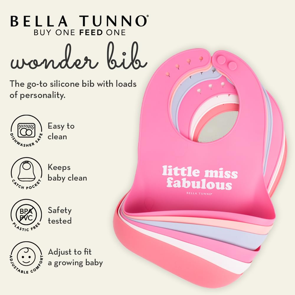 Bella Tunno Baby Bib for Eating, Set of 2 Waterproof Silicone Bibs with Large Food Catcher, Adjustable Fit for Babies 4-12 months & Toddlers 1-3 Years, Boys & Girls, Hunk & The Legend