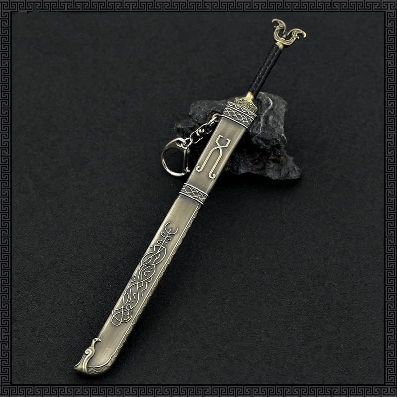 Superbuybox God of War Ragnarök Freya's Sword Thrungva Action Figures Game Toys Collection Keychain Gift Desk Decoration Backpack Pendant Gift