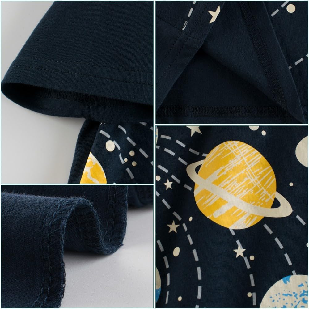 Boys' 4-Pack Excavator Short Sleeve Crewneck T-Shirts Top Tee Size 2-7 Years Toddler Boys' Value Pack Cotton T-Shirt