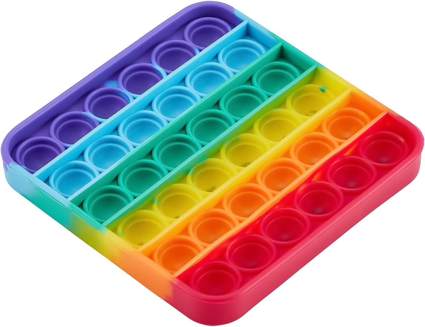 Alphabet Pop Fidget Toys Square ABC Letters Pop Bubble Toy Silicone Sensory Lowercase Uppercase Number Pop for Toddlers & Schools (5x5inch, Lowercase)