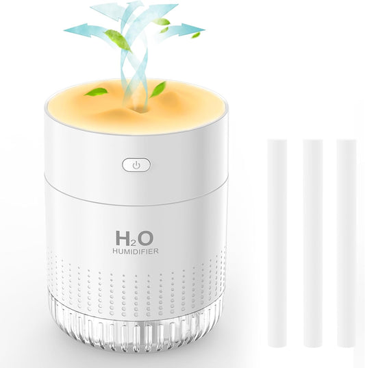Portable Mini Humidifiers For bedroom baby, 350ml Small Cool Mist Humidifier USB Rechargeable Humidifier For plants, Travel Office Home, Auto Shut-Off,2 Mist Modes Super Quiet,With Night Light