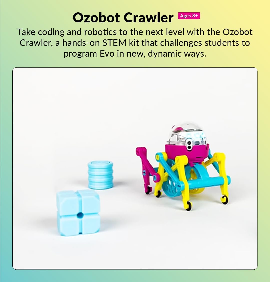 Crawler for Evo Robot - Interactive Programming Accessory, Enhances STEM Education, Develops Critical Thinking, Ideal for Kids Ages 8-13, Surprise Colors, 6 Kits, Evo Required Not Included