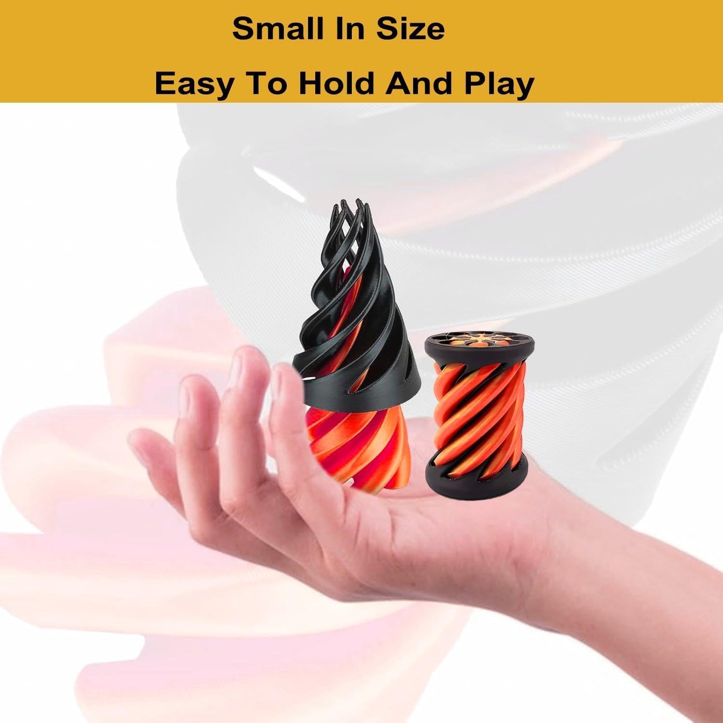 2Pcs Impossible Cone,Spiral Cone Fidget Toy 3D Printed Spiral Cone Pyramid Passthrough Sculpture,Mini Cone Funny Desktop Decoration for Home Office Desk Funny Desktop Decoration , Anxiety Relief