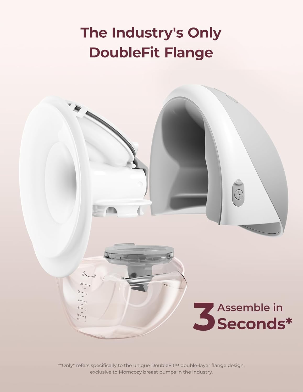 Momcozy Breast Pump Hands Free Upgraded Mobile Flow | M9, App Discreet Control with Personalized Multi-Modes & 15 Levels, Wearable Breast Pump 24mm, 2 Pack Gray