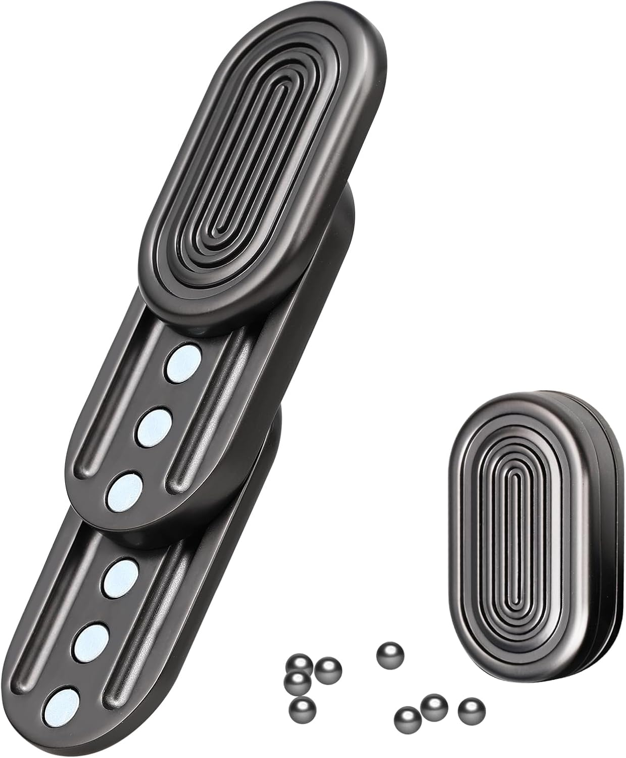 Fidget Slider, Metal Fidget Toy, 3-layer Magnetic Push Card & Clicker, ADHD Fidget Toys Adults, EDC Fidget Toy for Anxiety and Stress, Cool Office Gadgets for Men, Magnet Desk Fidgets for Teens