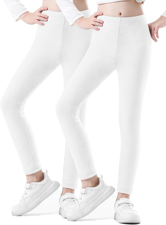 Girls Leggings Cotton Leggings for Toddler Footless Girls Pants Stretchy Baby Girl's Pants Infant Basic Leggings Size 6M -14Y