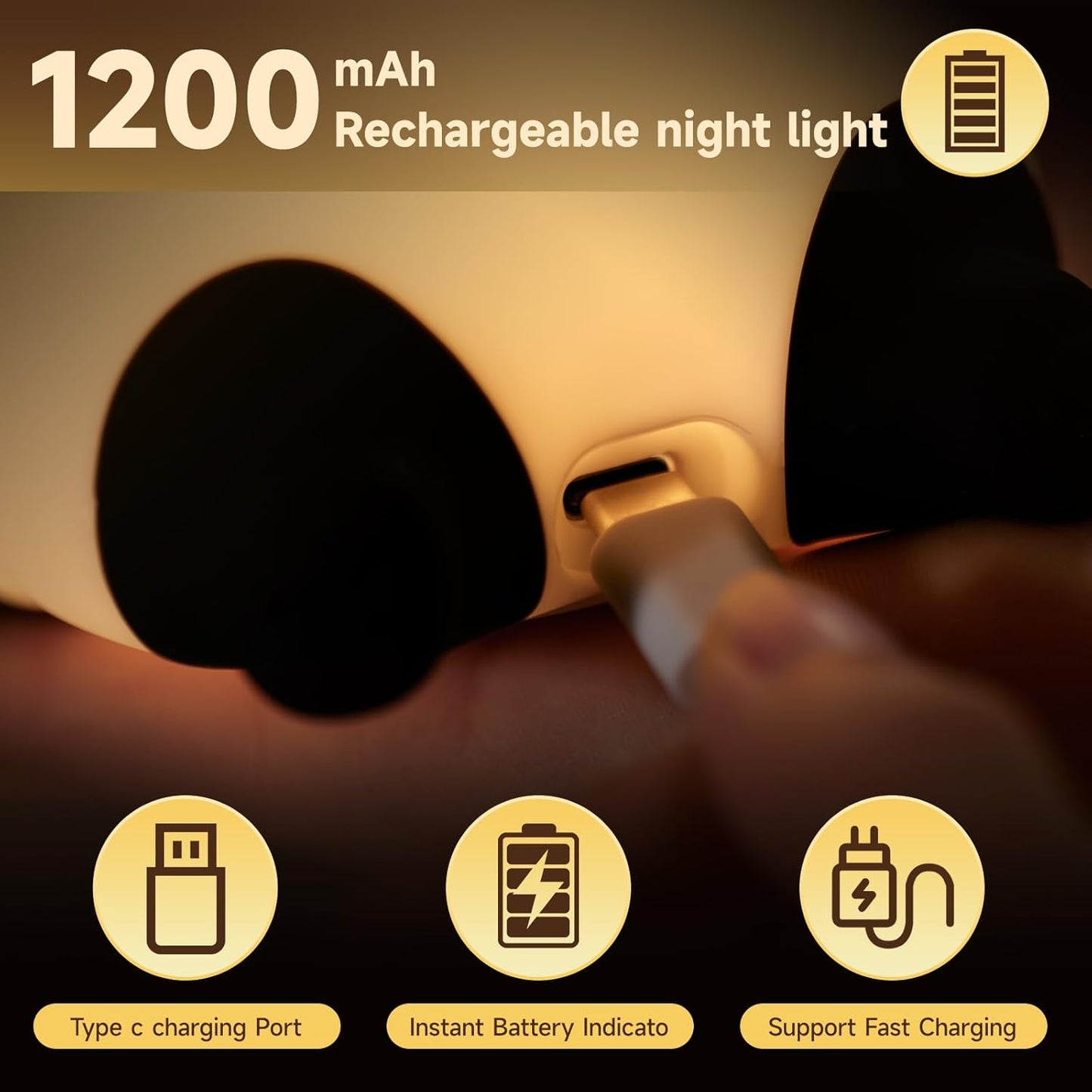 Cute Duck Lamp,Fun Lying Flat Duck/Chicken/Pig/Rabbit/Panda Night Light,LED Squishy Animal Novelty Lamp,Toddler Baby Night Light for Kids,Nursery Touch Kawaii Lamp Room/House Décor