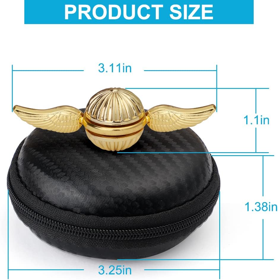 Fidget Hand Spinner Toy for Kids Adults, Sensory Orb Gift for Boys Girls, Ideal Finger Toy for Decoration Collection, Cool Metal Sensory Fidget Gyro Toy(Golden)