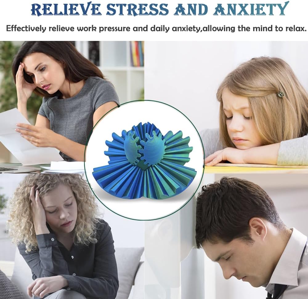 3D Printed Gear Ball Cube Ball Decompression Gear Sphere Toy Stress Ball, Gear Toys Fidget Ball, Relief Desk Decoration for Christmas Toy Gear Toy for Stress and Anxiety Relaxing (Pink)