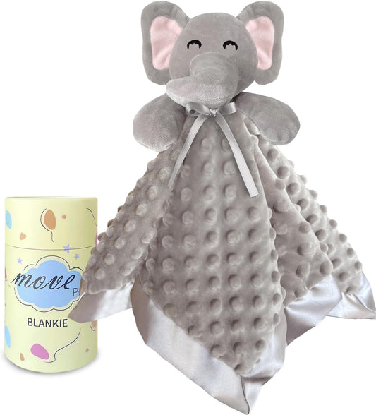 Loveys for Babies, Soft Baby Security Blanket Lovies for Babies, Stuffed Animals Blankie for Newborn Infant with Baby Snuggle Toy, Boys Gilrs Gifts Grey Elephant Security Blanket 16 Inch