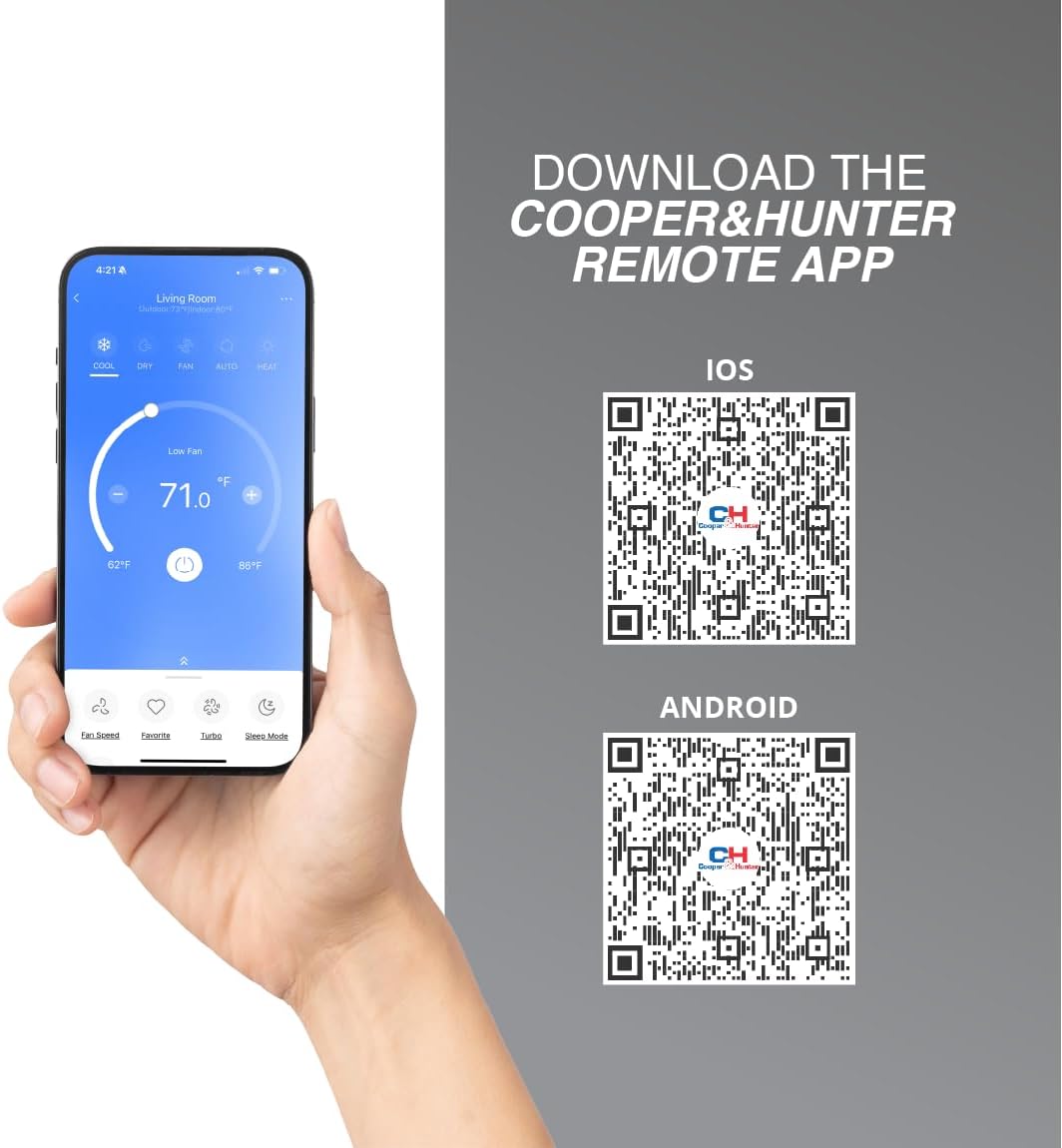 Cooper & Hunter 9,000 BTU 230V Single Zone Wall Mount Ductless Mini Split Air Conditioner & Heat Pump – 21.3 SEER2 – 16FT Installation Kit – Refrigerant Pre-Charged – Inverter