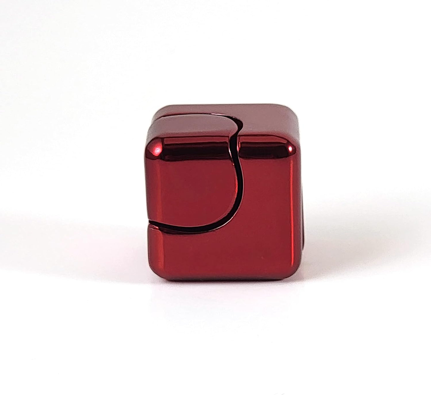 QUBI Cube Spinner 4-in-1 Spinning Toy– Helps with Anxiety, ADHD, Autism, Stress & Focus– Desktop EDC Fidgets Spinner Aluminum Alloy Build for Kids & Adults. Red.