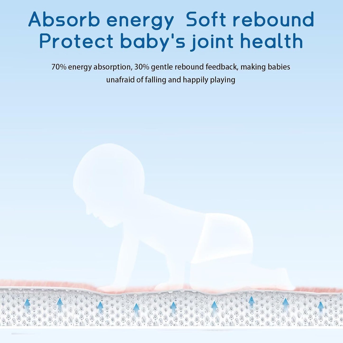 Baby Play Mat for Floor Tummy Time Mat Nursery Rug Muscle Mat Area Rug Playroom Rug Tatami Mat 6'7"x4'11" Memory Foam 1.3" Thick Crawling Mat for Babies,Toddlers, Infants, Kids(Light Gray)