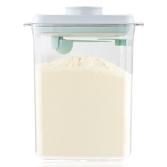 Baby Milk Powder Container - 2300ml Air Tight Formula Dispenser with Spoon and Scraper, BPA-Free, Clear, 28OZ, 1.76LB, 800g