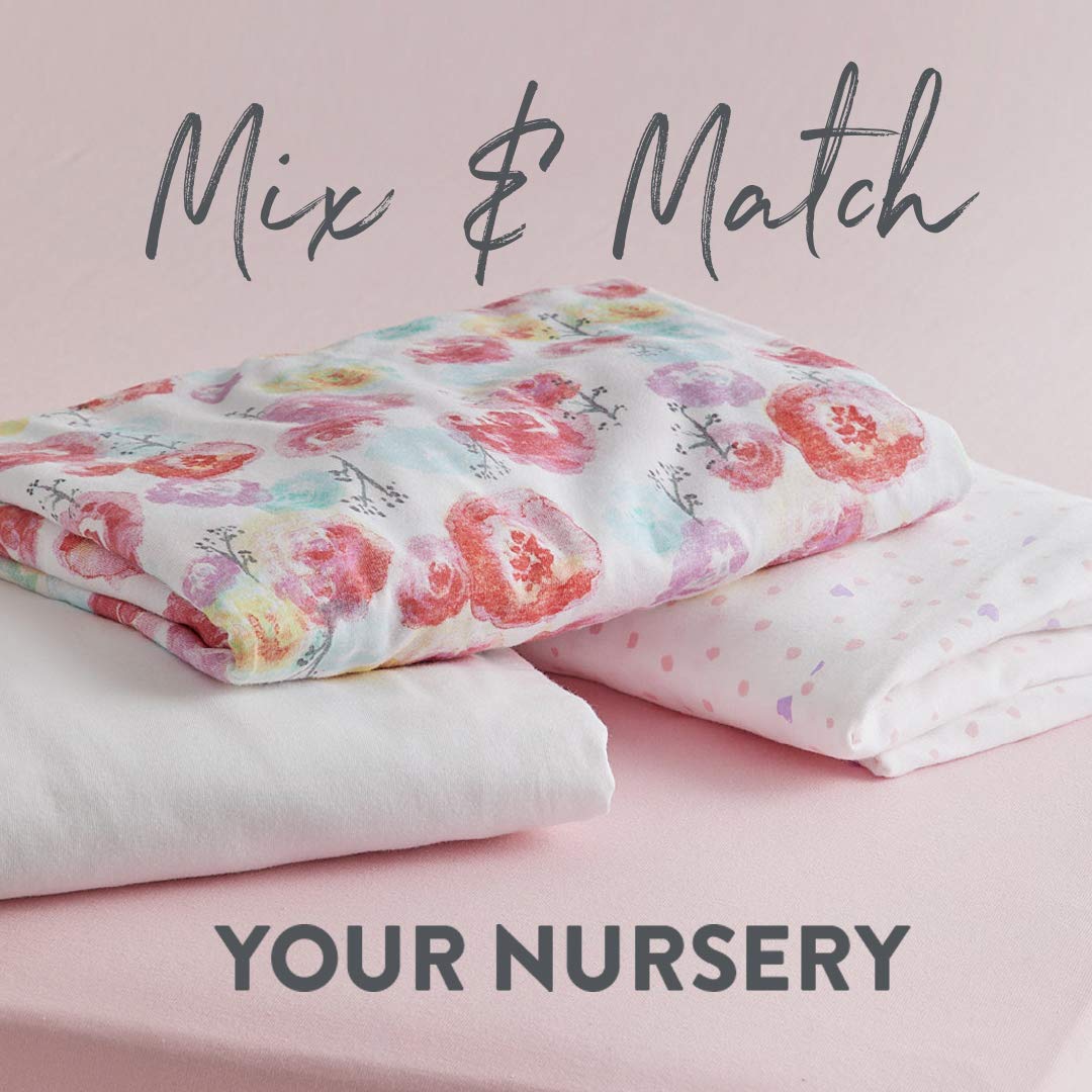 HonestBaby unisex-baby Fitted Crib Sheets Set Standard Mattress, 100% Organic Cotton Baby Boys, Girls, Neutral, 1 Pack - Pattern Play, One Size