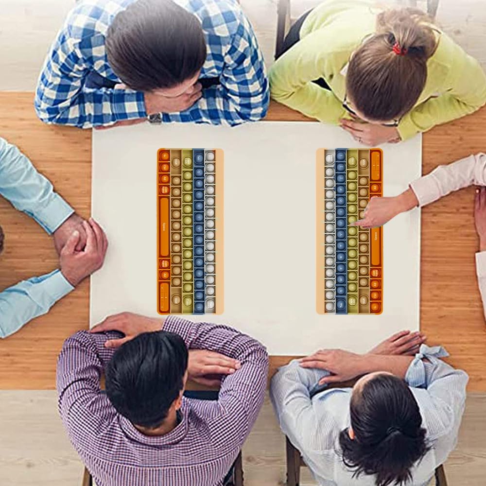 Push Toy Pop Bubble Fidget Sensory Toys Push It Pop Fidget Toys Morandi Keyboard Shape, Pop Silicone Popper Toy Learning Materials Game Gift for Kids (Morandi)