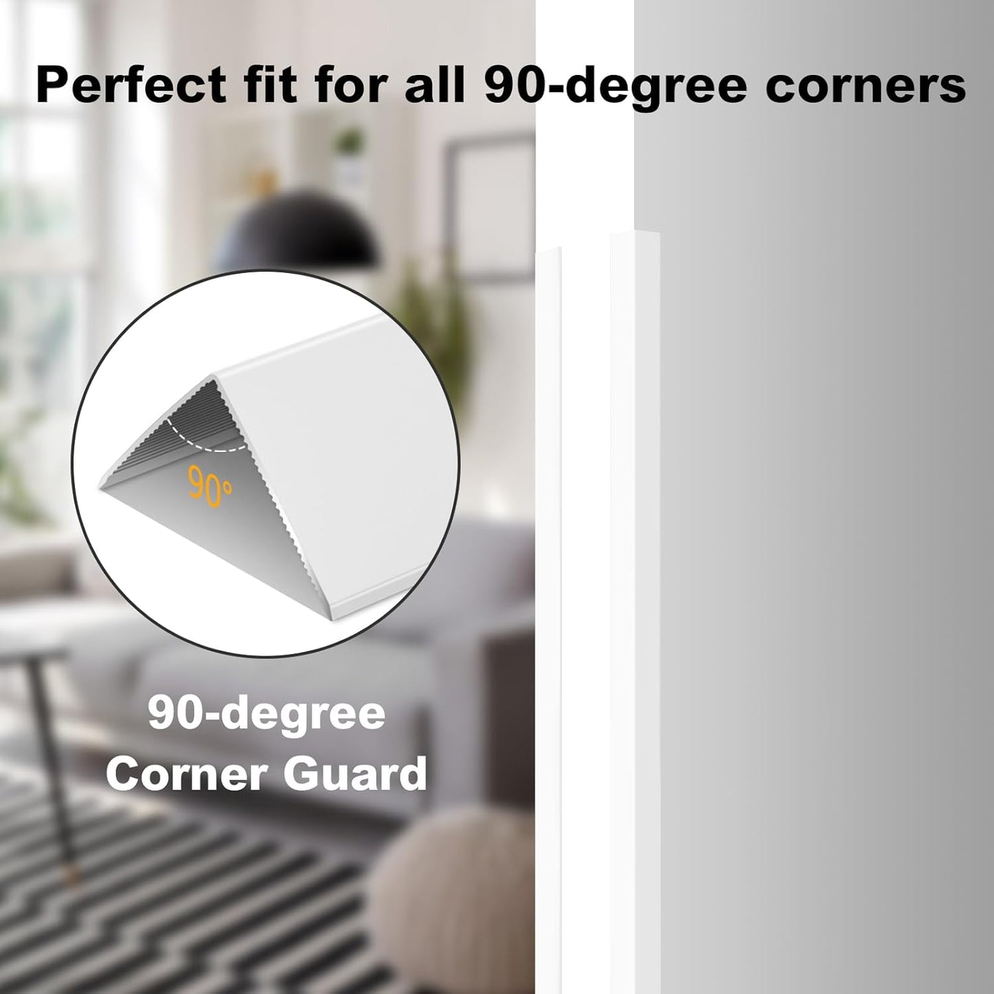 Aluminium Alloy Metal Corner Guards 10 Pcs Wall Corner Protector 1.6" x 1.6" x 48" Wall Corner Protection Decoration White Pack of 10 Corner Guards 20 Ga/1 mm Thickness