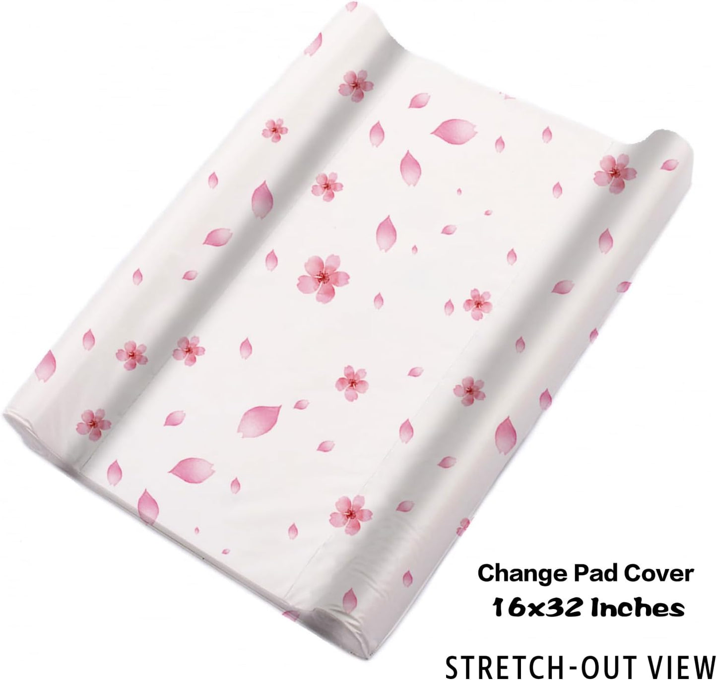 Personalized Baby Crib Bedding Set for Baby Girls, Pink Flower Elephant Design Custom Name Baby Crib Sets 5-Pcs, Toddler Double Layer Blanket Fitted Sheets Changing Pad Cover Rug Wall Art Set