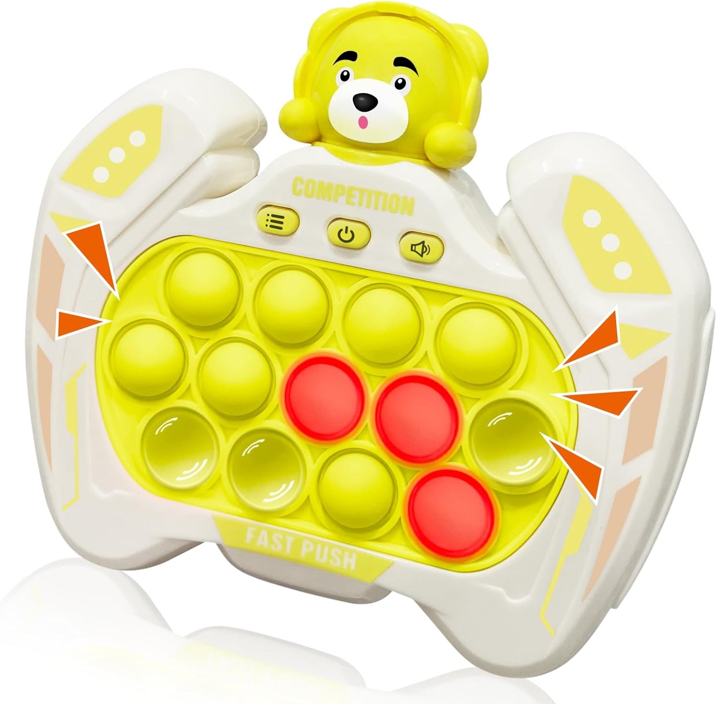 Fast Push Pop Pro Light Up Fidget Bubble Game Controller, Puzzle Pop Pro Game Fidget Toys Adults Handheld Bubble Pop Fidget Game Console Anti-Anxiety Autism Decompression Electronic Travel Game Toy