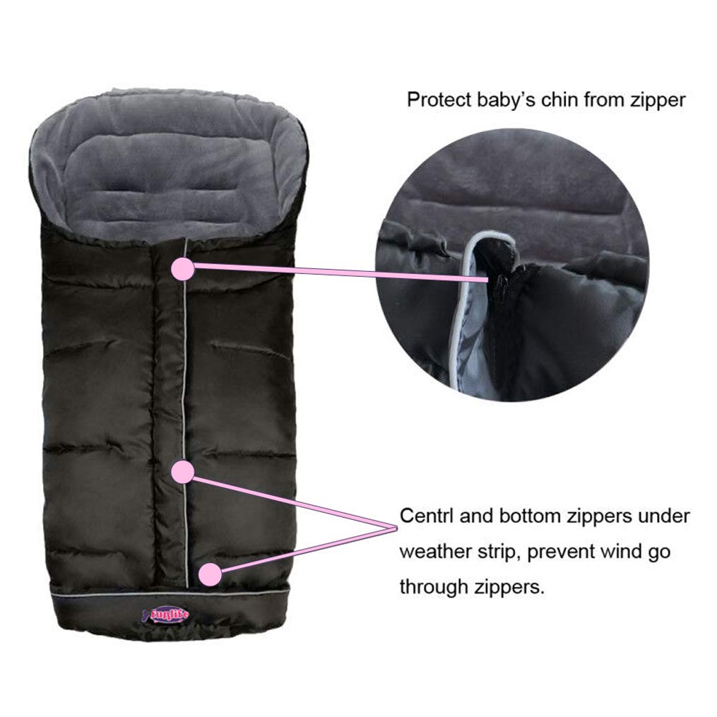 Cozy Toe Stroller Bunting Bag,Soft Coral Fleece Lining,Weather Proof Universal Footmuff Adaptable for Strollers Joggers Pushchair