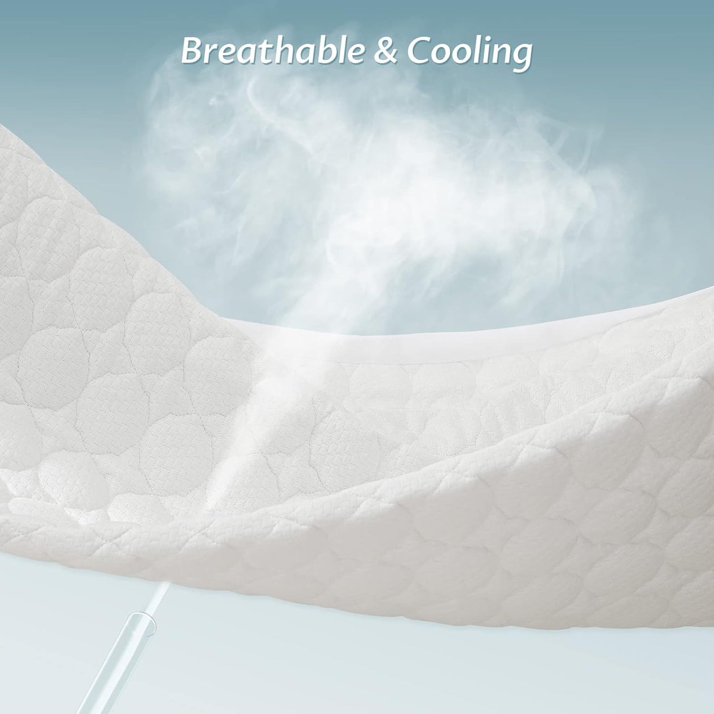 California King Size Waterproof Mattress Protector Fitted Quilted Mattress Pad Cover with Deep Pocket Up to 18''