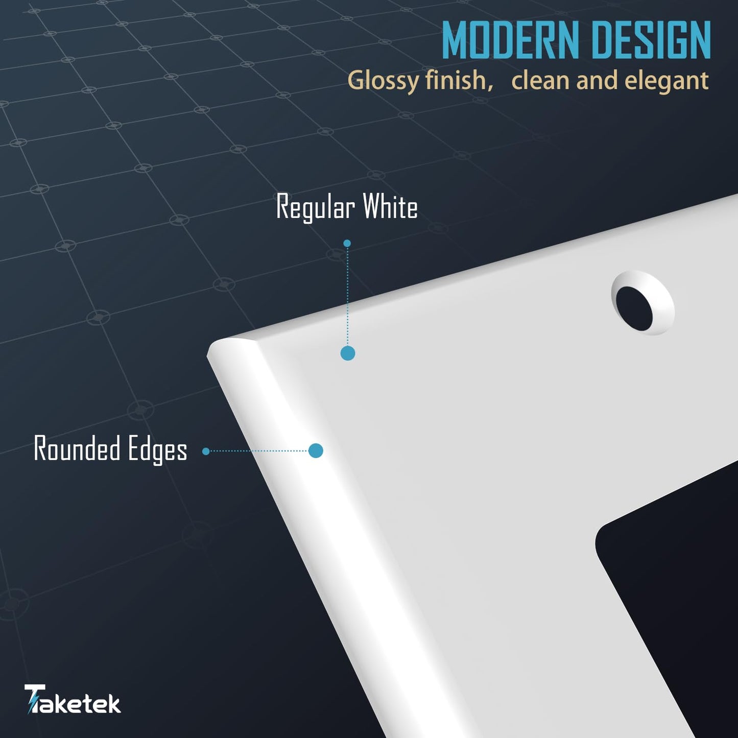 Decorator Wall Plates, Paddle Light Switch Covers, Wall Plates for Rocker Light Switches or Receptacle Outlets, Electrical Decora Faceplate Cover, Single Gang Wallplate, White, 20 Pack