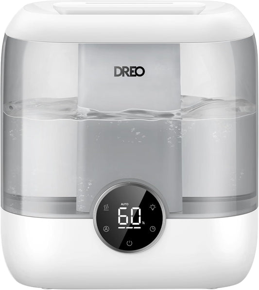 Dreo 6L Humidifiers for Bedroom, Quiet Supersized Cool Mist Ultrasonic Humidifier with Diffuser, 60 Hour Runtime for Home, Nursery, Plant, Gray